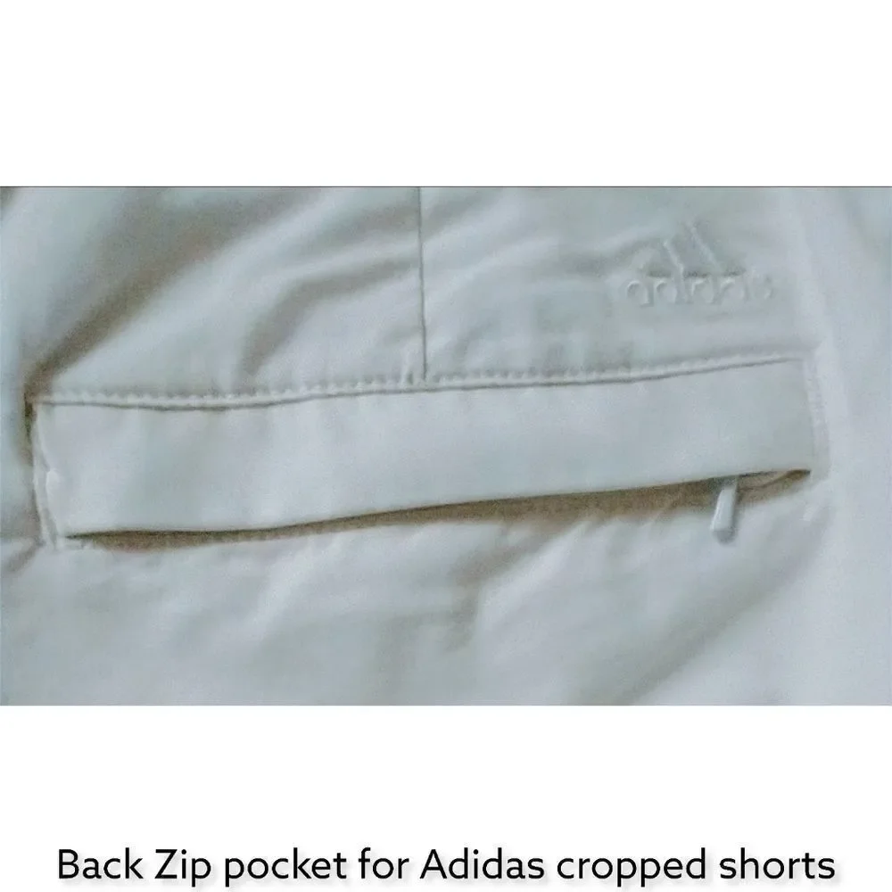 ADIDAS Women's White Stretch Cropped Shorts Size 6 NEW